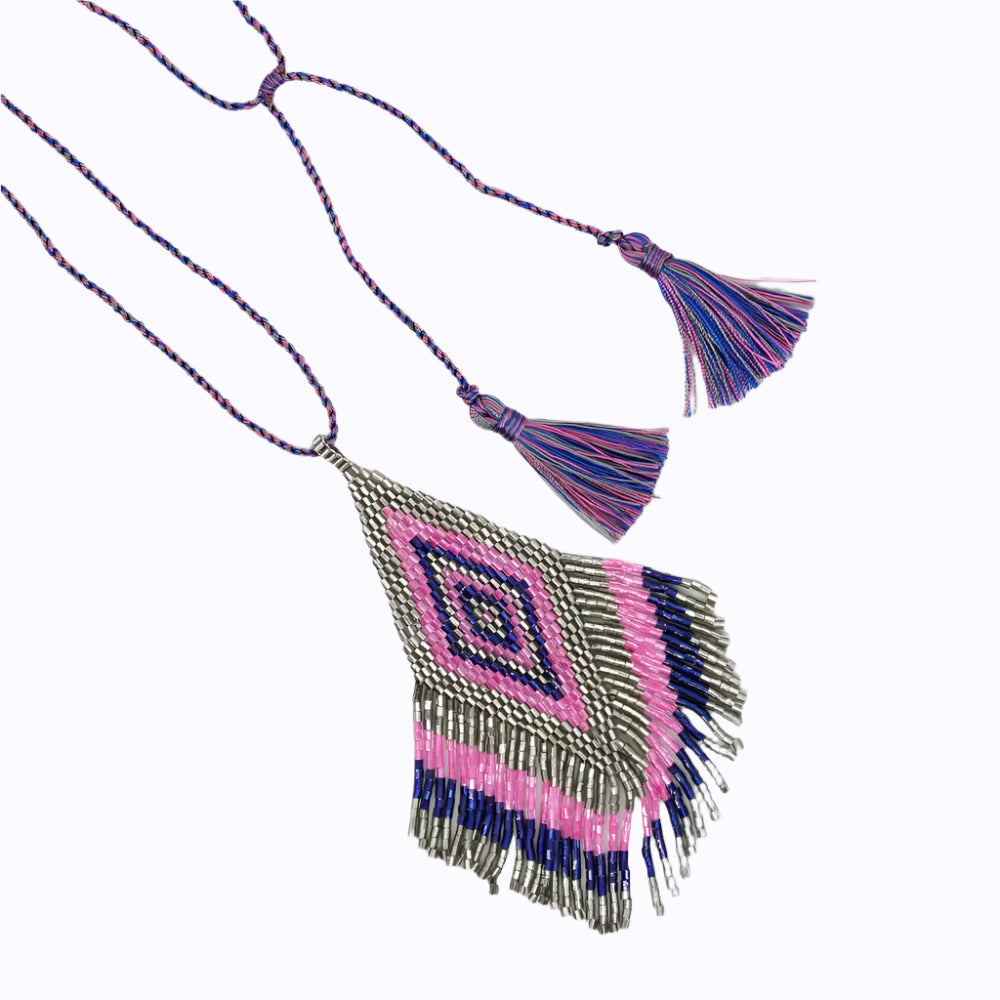 The Festival Badge- Pink and Dark Blue