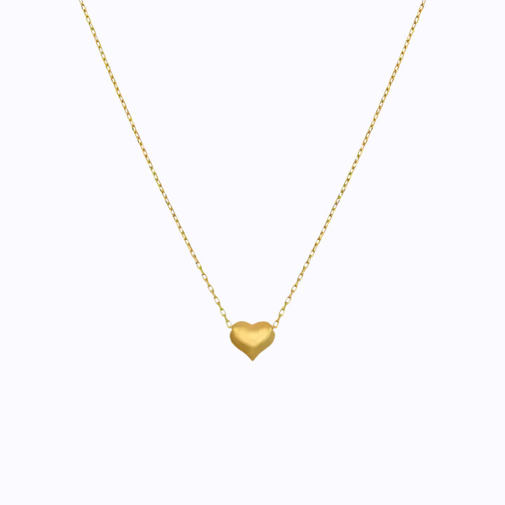 The Puffy Gold Heart Necklace