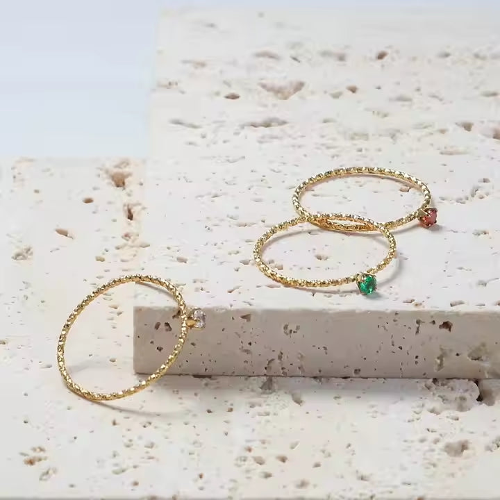 Solo Red CZ Dainty Ring