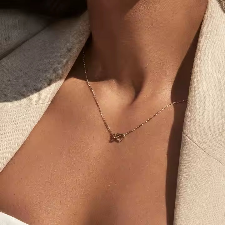 Two Tiny Hearts Link Necklace