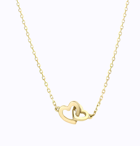 Two Tiny Hearts Link Necklace