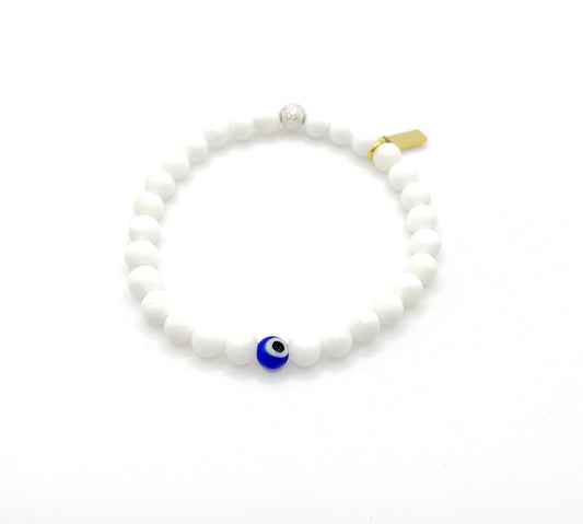 Evil Eye White Out Bracelet