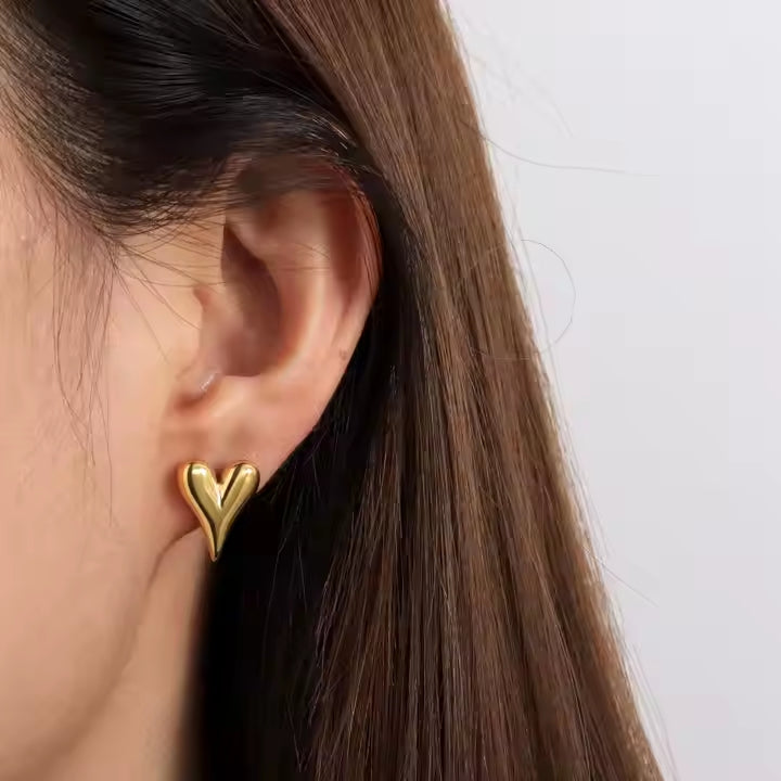 Large Heart Studs