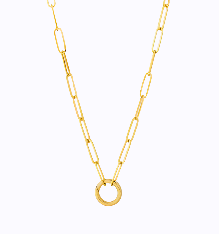 Paperclip Chain Charm Necklace