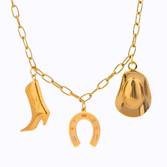 Paperclip Western Charm Necklace