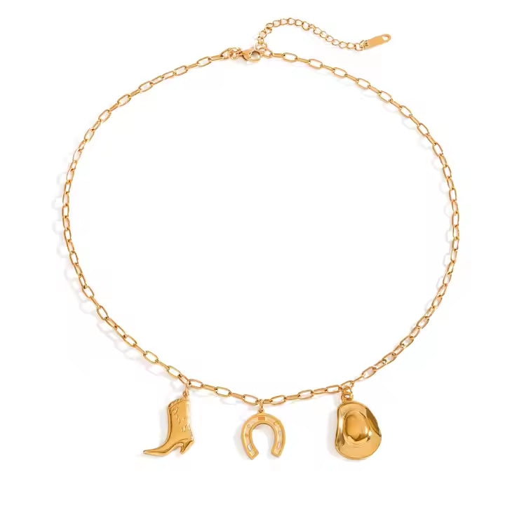 Paperclip Western Charm Necklace