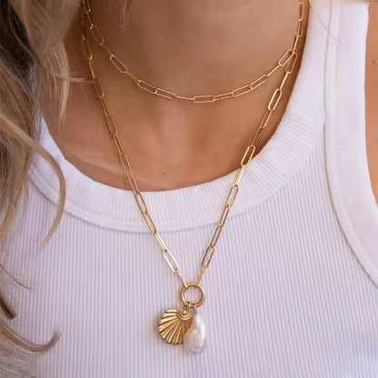 Paperclip Chain Charm Necklace