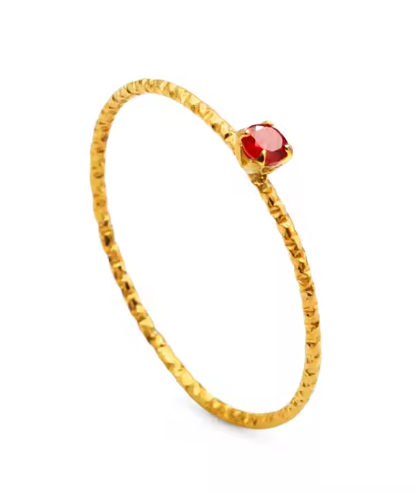 Solo Red CZ Dainty Ring