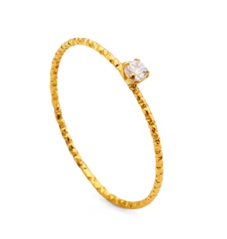 Solo White CZ Dainty Ring